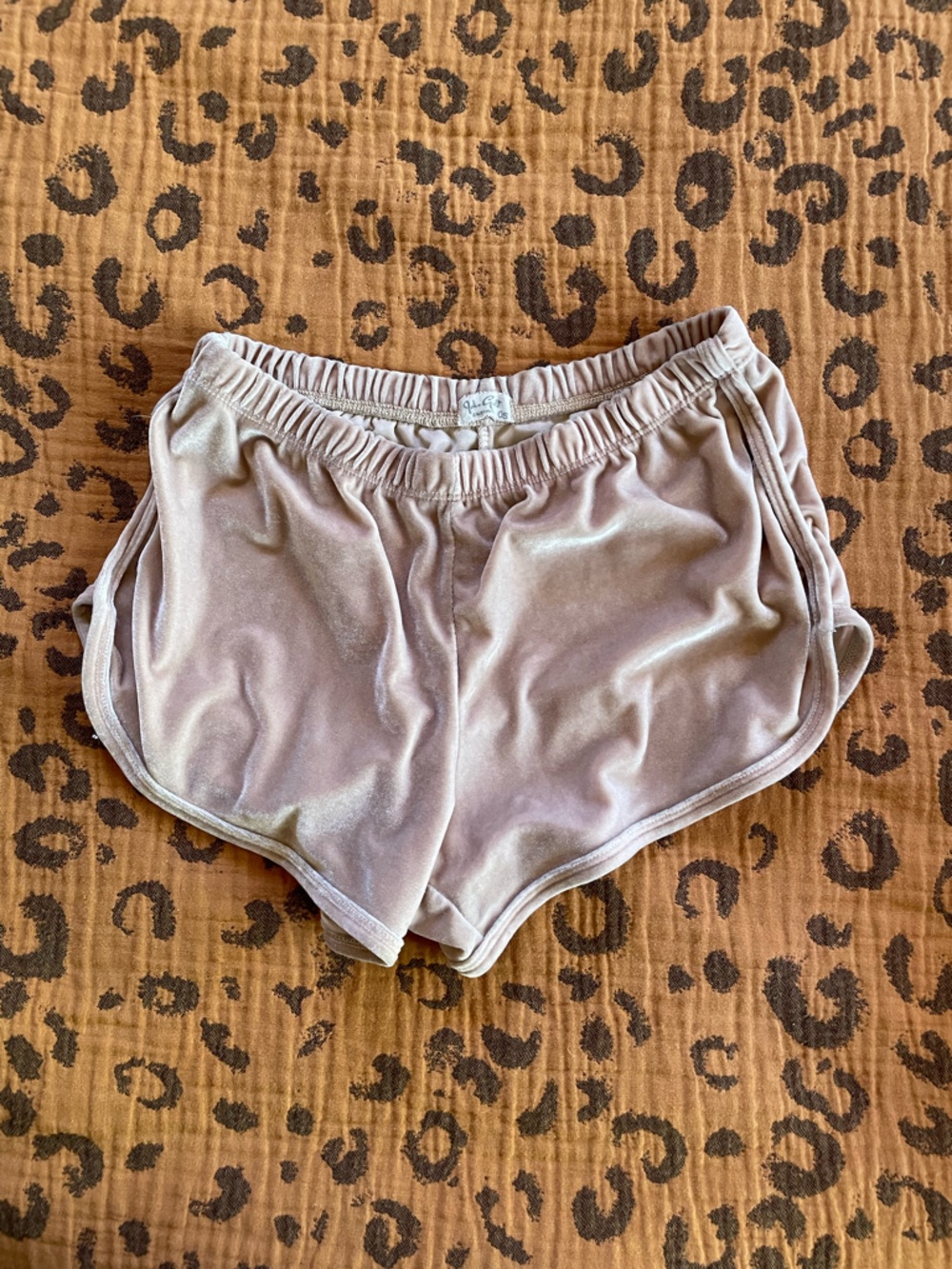 John Galt Pink Velvet Shorty Shorts Size S